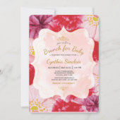 Scarlet Floral Invitation Kaart (Voorkant)