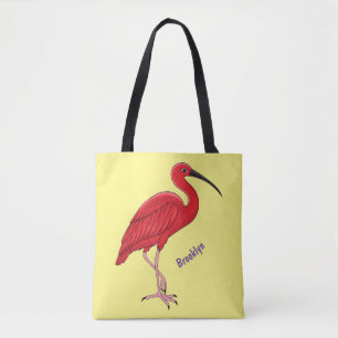 Scarlet ibis cartoon illustratie draagtas