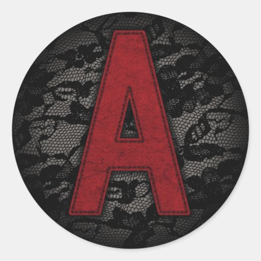 Scarlet Letter A Ronde Sticker (Voorkant)