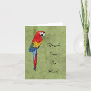 Scarlet Macaw Dank u Notecard Bedankkaart