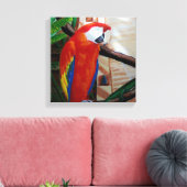 Scarlet Macaw Exotic Wildlife Bird Oerwoud Art Canvas Afdruk (Insitu (Woonkamer))