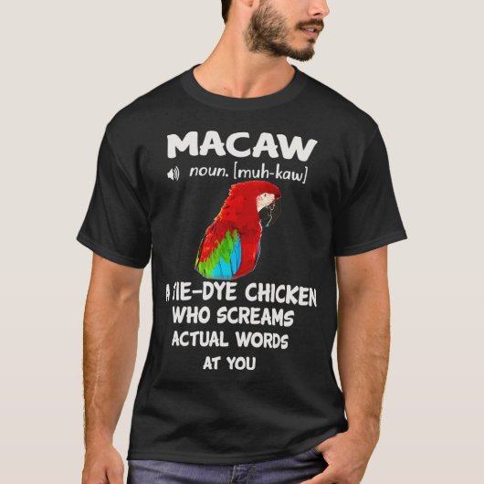 Scarlet Macaw Grappige Definitie Macaw T-shirt (Voorkant)
