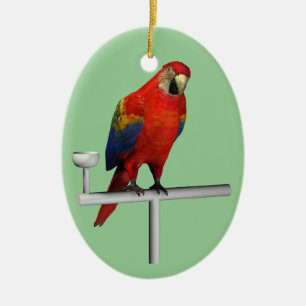 Scarlet Macaw Keramisch Ornament