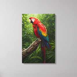 Scarlet Macaw Oil Painting Canvas Afdruk