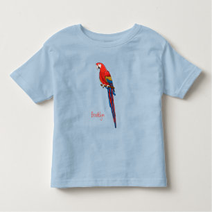 Scarlet macaw parrot cartoon illustratie kinder shirts