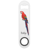 Scarlet macaw parrot cartoon illustratie speed flessenopener (Achterkant)