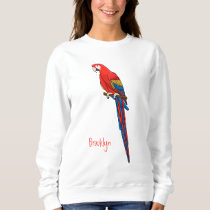 Scarlet macaw parrot cartoon illustratie trui