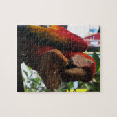 Scarlet Macaw Parrot Eating Toast Legpuzzel (Horizontaal)