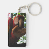Scarlet Macaw Parrot Eating Toast Sleutelhanger (achterkant)