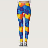 Scarlet Macaw Parrot Feathers Pattern Leggings (Voorkant)