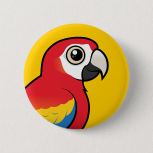 Scarlet Macaw Ronde Button 5,7 Cm