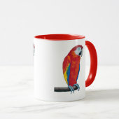 Scarlet Macaw Wildlife Red Ringer Coffee Mug Cup (Devant droit)