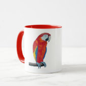 Scarlet Macaw Wildlife Red Ringer Coffee Mug Cup (Devant gauche)