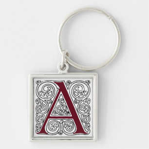 Scarlet Monogram "A" met wervelingen - Sleutelhang Sleutelhanger