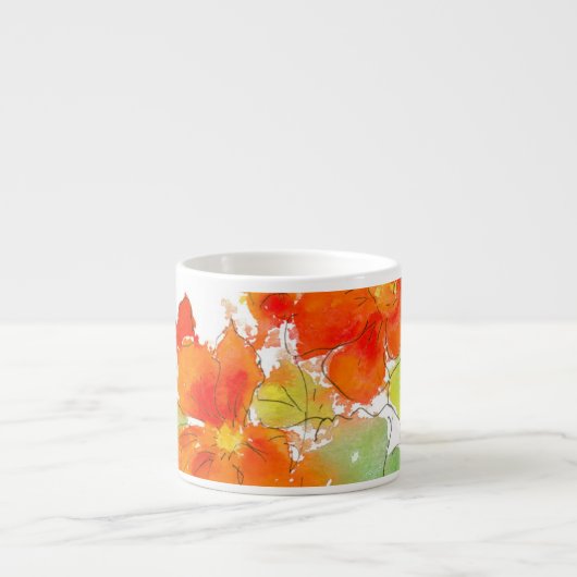 Scarlet Nasturtiums Espresso Mug (Devant)