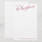 Scarlet Nom de famille Script papeterie (Devant / Derrière)