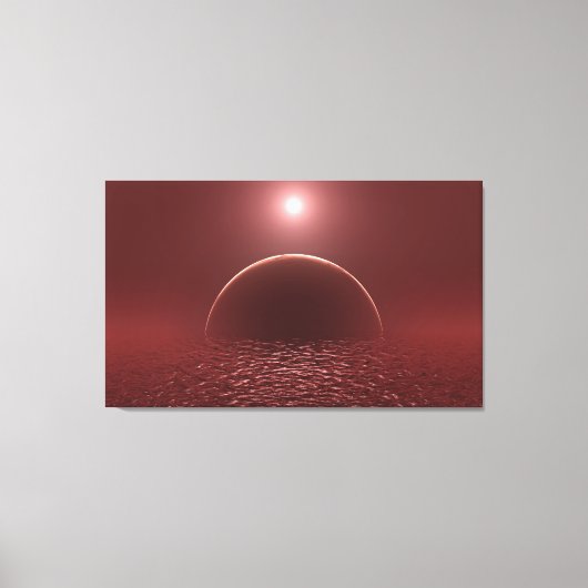 Scarlet Ocean Moon Canvas Afdruk (Voorkant)