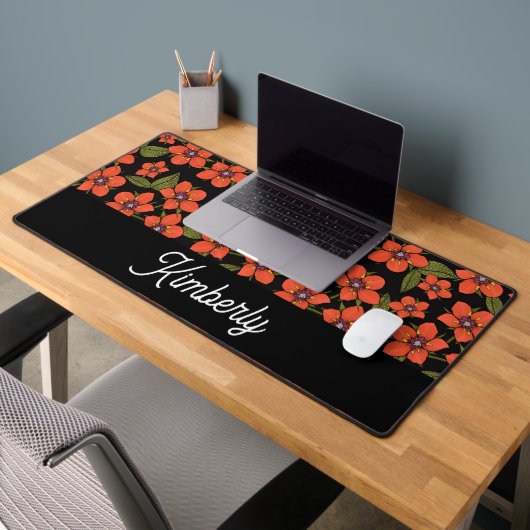 Scarlet Pimpernel Floral custom name Bureaumat (Kantoor 2)