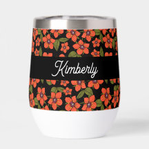 Scarlet Pimpernel Watercolor Monogram Name