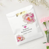 Scarlet Pink Floral Peony Bedankzakje (Gezegeld)