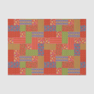 Scarlet Poppies Patronen Nostalgic Faux Patchwork Tissuepapier