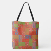 Scarlet Poppies Patterns Faux Patchwork Tote Bag (Achterkant)