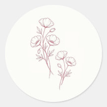 Scarlet Poppy Trouwsticker
