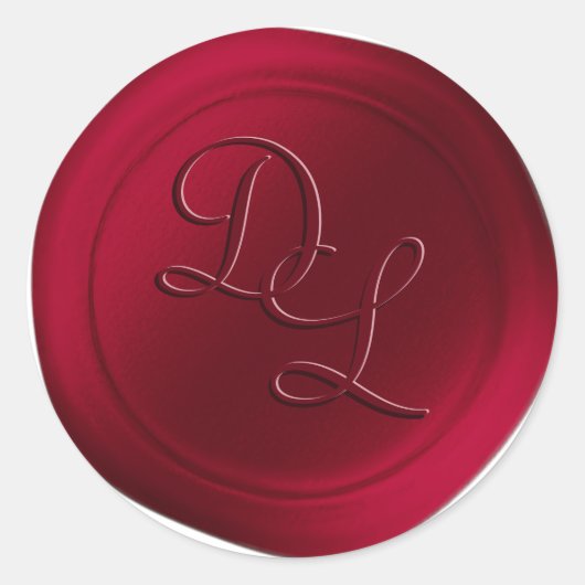 Scarlet Red 2 Letter Monogram Wax Seal Stickers (Voorkant)