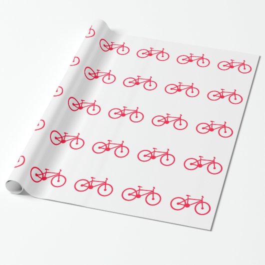 Scarlet Red Bicycle Cadeaupapier (Uitgerold)