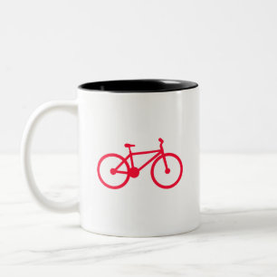 Scarlet Red Bicycle Tweekleurige Koffiemok