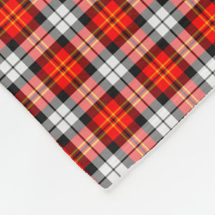 Scarlet Red, Black and White Sporty Plaid Fleece Deken