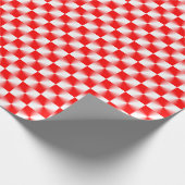 Scarlet Red en White Modern Plays Pattern Cadeaupapier (Hoek)