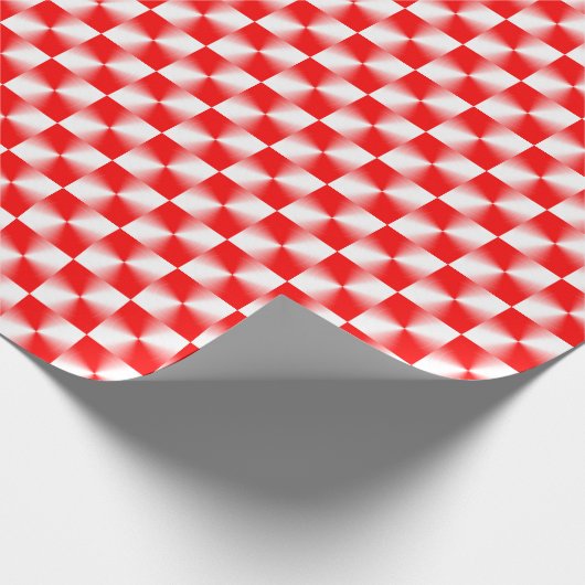 Scarlet Red en White Modern Plays Pattern Cadeaupapier (Hoek)