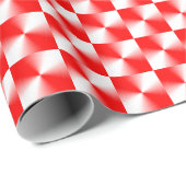 Scarlet Red en White Modern Plays Pattern Cadeaupapier (Rol Hoek)