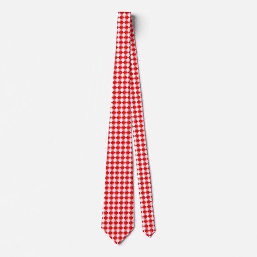 Scarlet Red en White Modern Plays Pattern Stropdas (Voorkant)