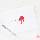 Scarlet Red Hockey Ronde Sticker (Envelop)