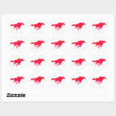 Scarlet Red Horse Racing Ronde Sticker (Vel)