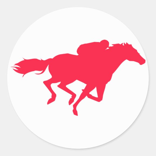 Scarlet Red Horse Racing Ronde Sticker (Voorkant)