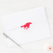Scarlet Red Horse Racing Ronde Sticker (Envelop)