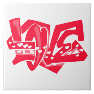 Scarlet Red Love Graffiti Tegeltje