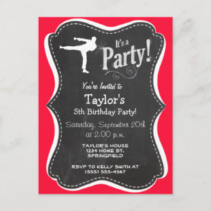 Scarlet Red Martial Arts Uitnodiging Briefkaart