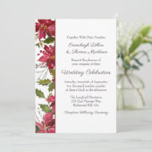 Scarlet Red Poinsettia Bloemenbruiloft Kaart (Staand voorkant)