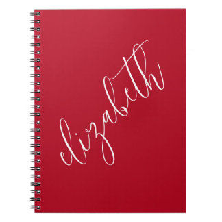 Scarlet rood en wit Script lettertype Eenvoudig El Notitieboek