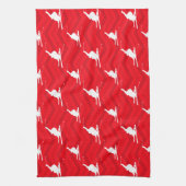 Scarlet Rood, Wit, Chevron, Sneeuwski Theedoek (Verticaal)