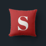 Scarlet rouge initial Monogramme Coussin extérieur<br><div class="desc">Scarlet Red Initial Monogrammé Coussin extérieur. Coussin extérieure décorative avec une seule initiale. Personnalisez rapidement et facilement.</div>