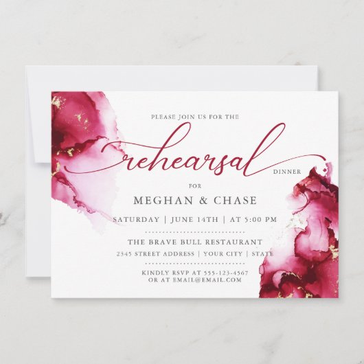 Scarlet Ruby Red Gem Geode Invitation (Devant)