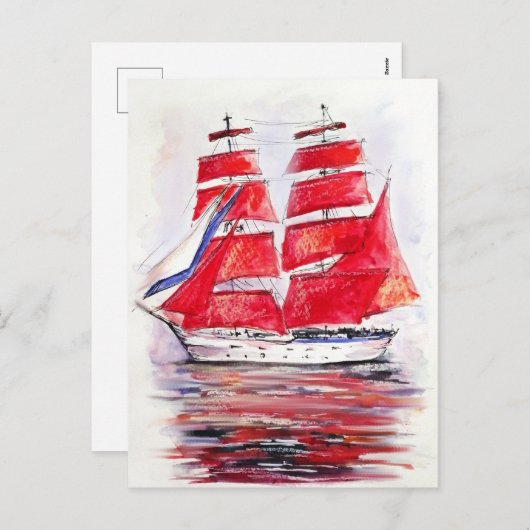 Scarlet Sails Feestdagenkaart (Voorkant / Achterkant)