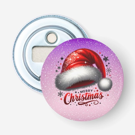 Scarlet Santa Hat Glow  Button Flesopener (Voorkant)