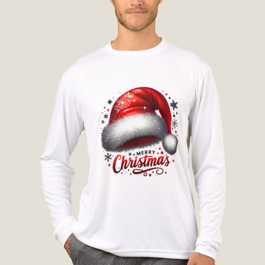 Scarlet Santa Hat Glow Tri-Blend Shirt (Voorkant volledig)