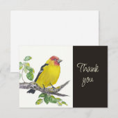 Scarlet Tanager Bird Nature WatercolorThank you Bedankkaart (Voorkant / Achterkant)